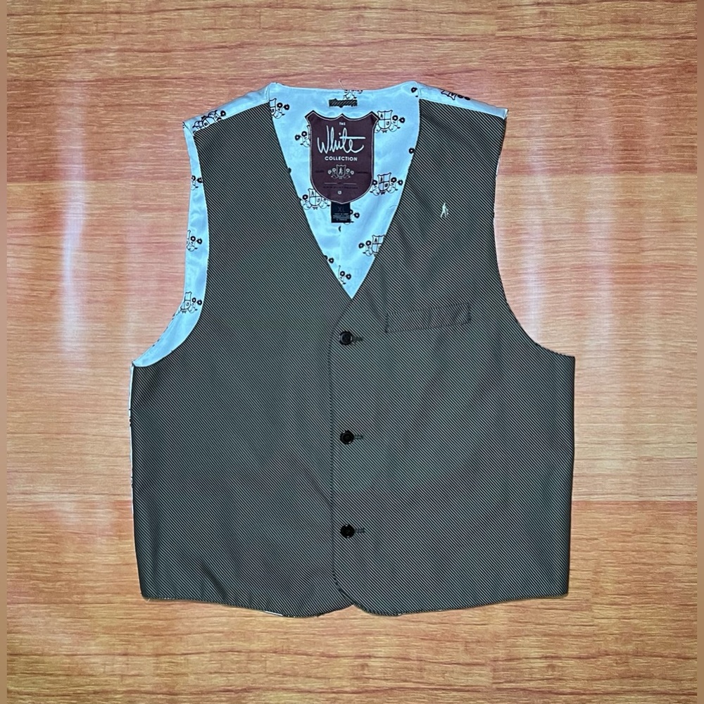 Burton The White Collection Mens XL Vest Brown Tweed